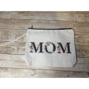 9" x 7" Mom Floral Pouch / Cosmetic Travel Pouch  / Make up Brush Holder